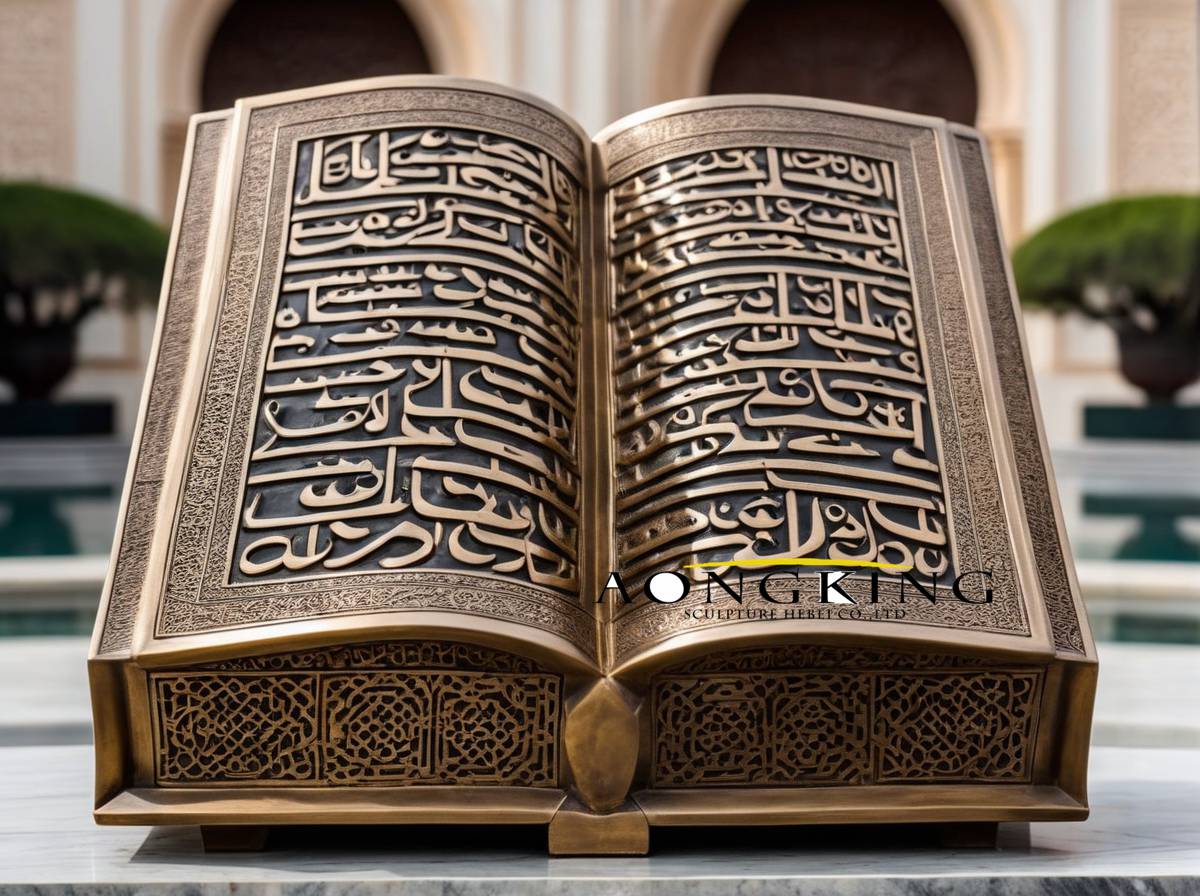 bronze holy book of islam quran sculpture