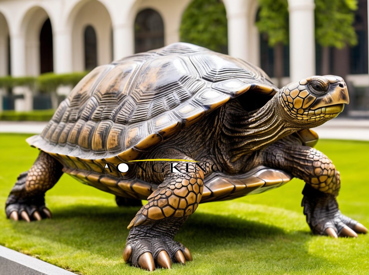 bronze lawn Galapagos tortoise statue