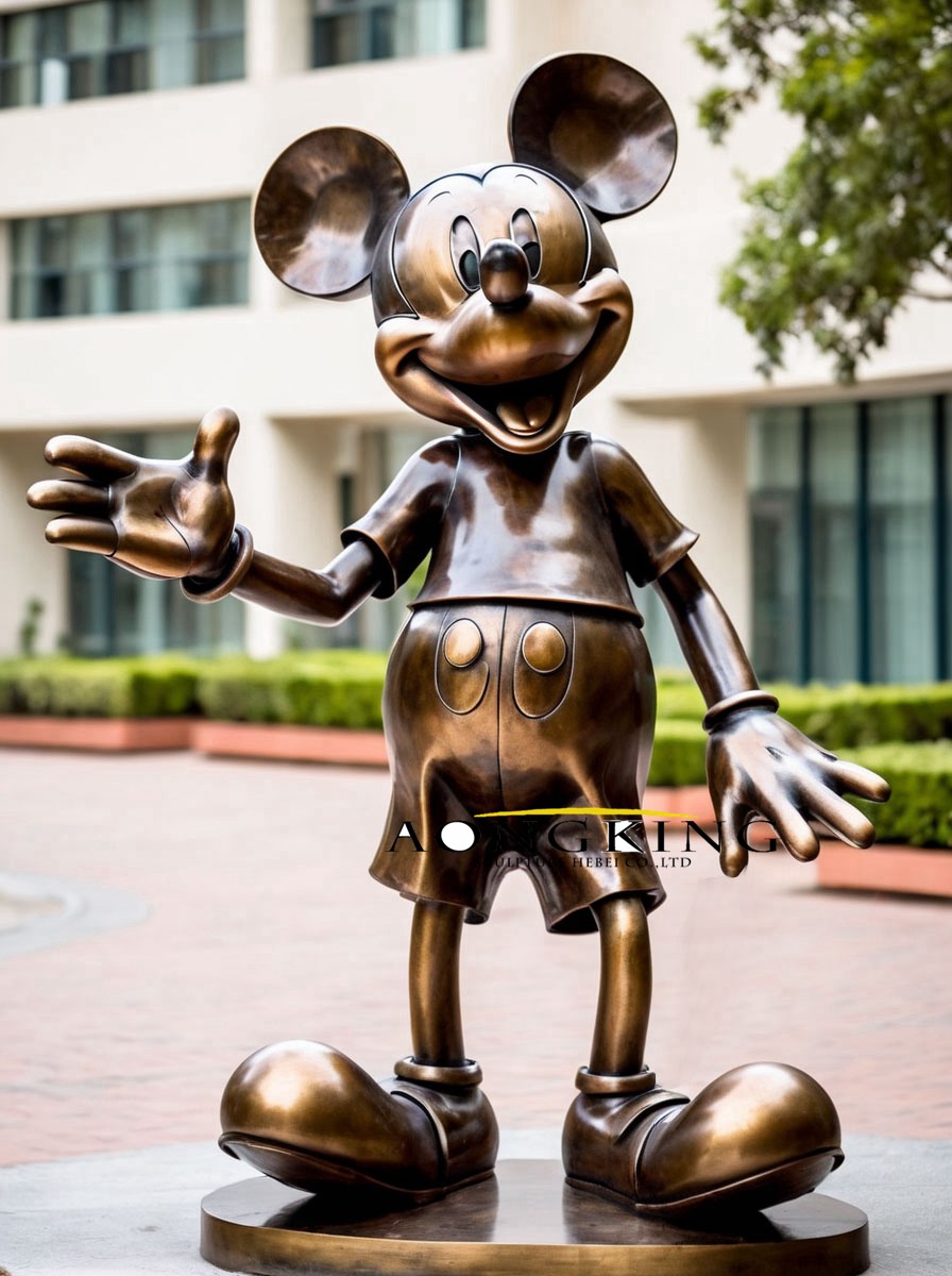 bronze shorts mouse sculpture