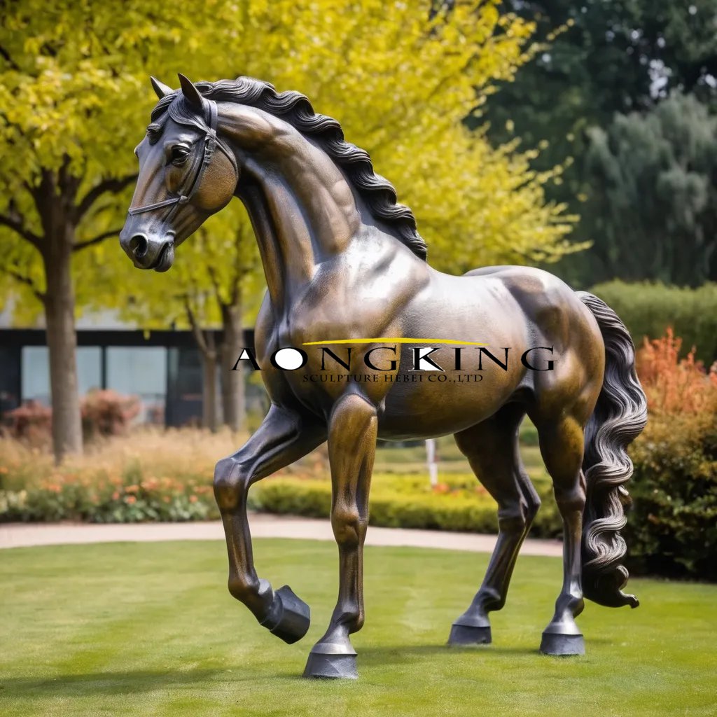 classic bronze Arabian horse statue