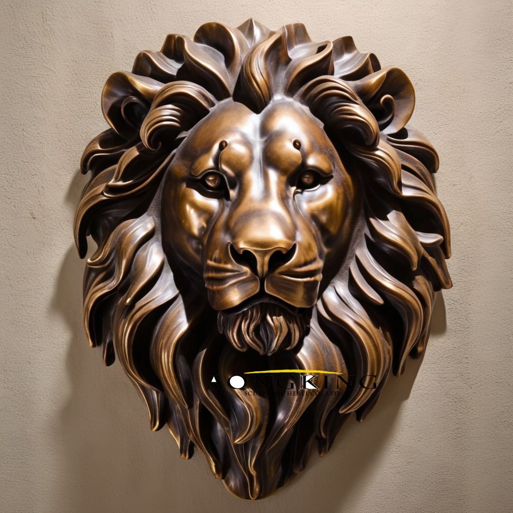 Wall Mounted Hanging bronze Florentine Lion Head
