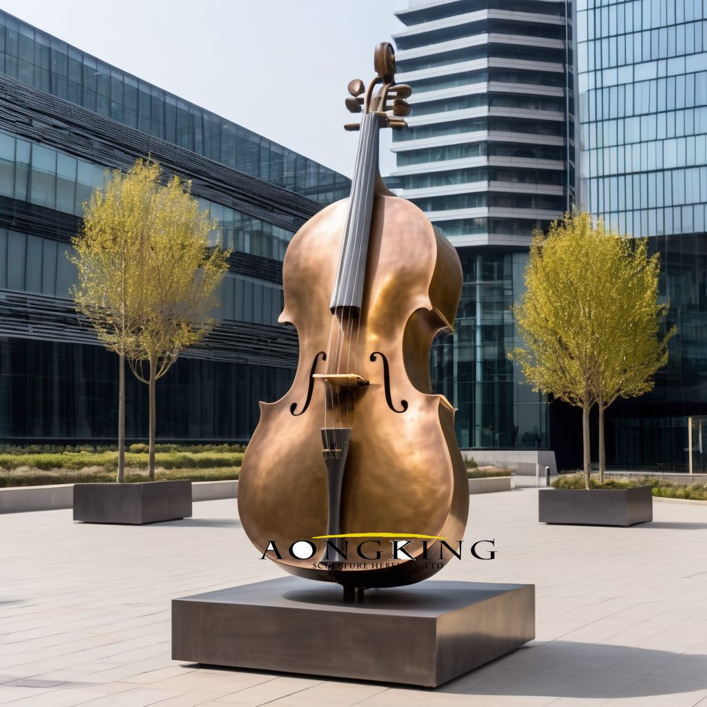orchestra cello bronze sculpture